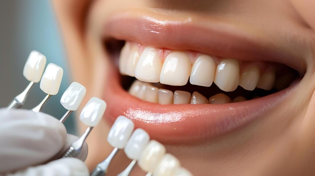 closeup smiling woman with healthy smile woman has her mouth open is smiling showing off her white teeth 1209158 34071 closeup smiling woman with healthy smile woman has her mouth open is smiling showing off her white teeth 1209158 34071